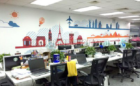 南昌教你设计办公室墙绘的方法。